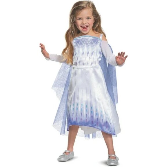 Toddler Disney Frozen Elsa Snow Queen Halloween Costume 3T/4T Dress, Wand Girls - Picture 2 of 11